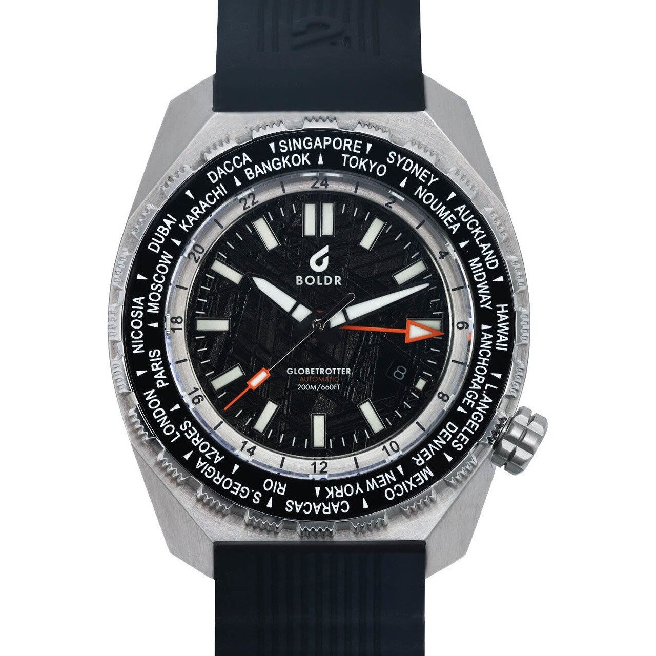 BOLDR Globetrotter GMT Swiss Automatic Meteorite Black Limited E