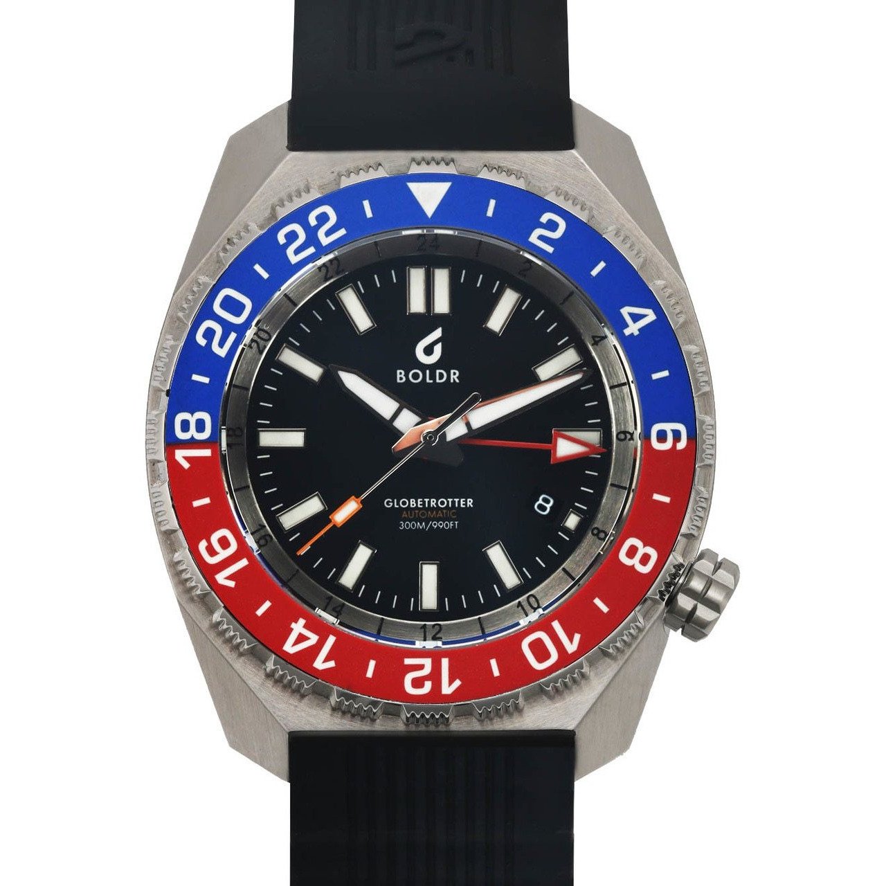 BOLDR Globetrotter GMT Swiss Automatic Blue Red Limited Edition