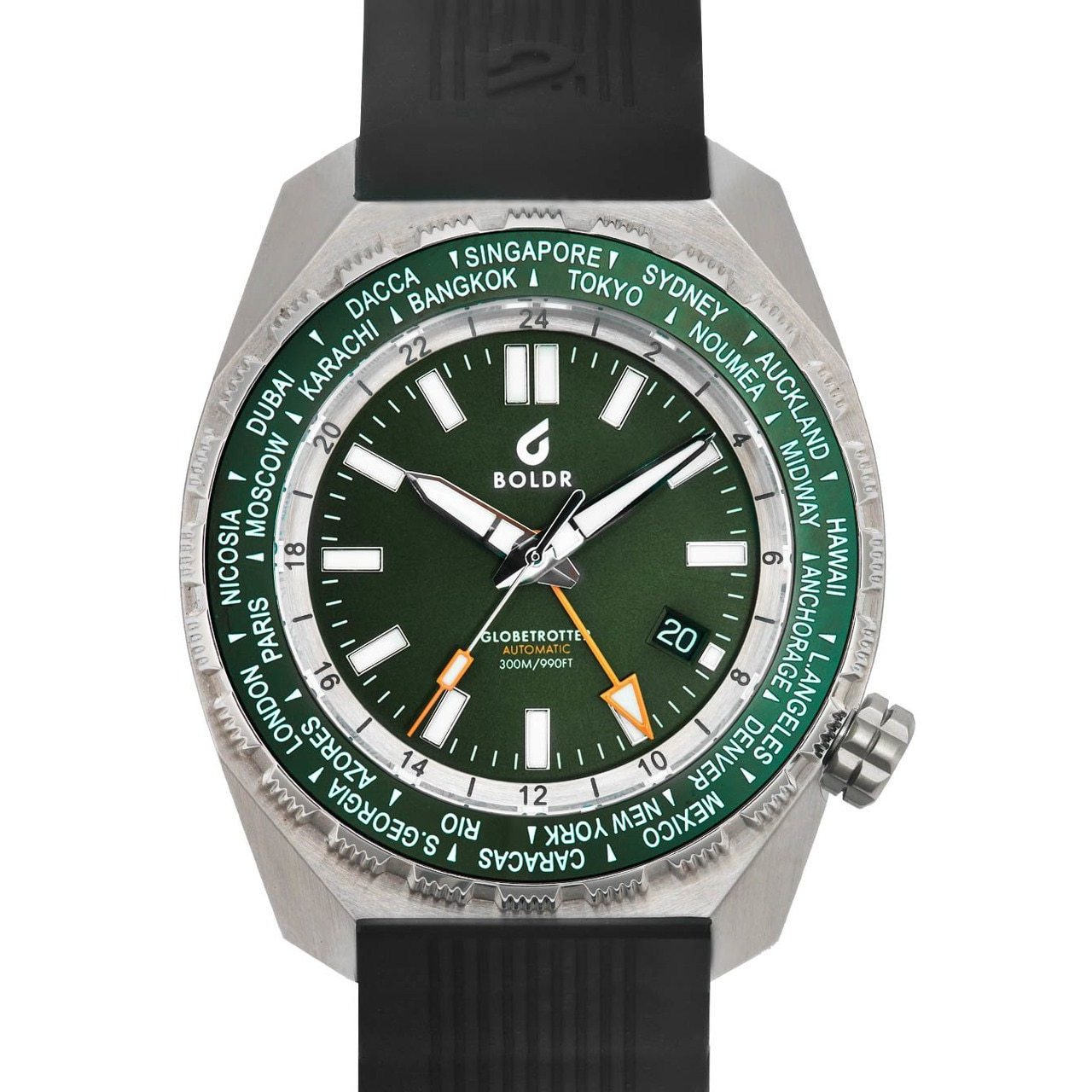 BOLDR Globetrotter GMT Swiss Automatic Emerald Limited Edition
