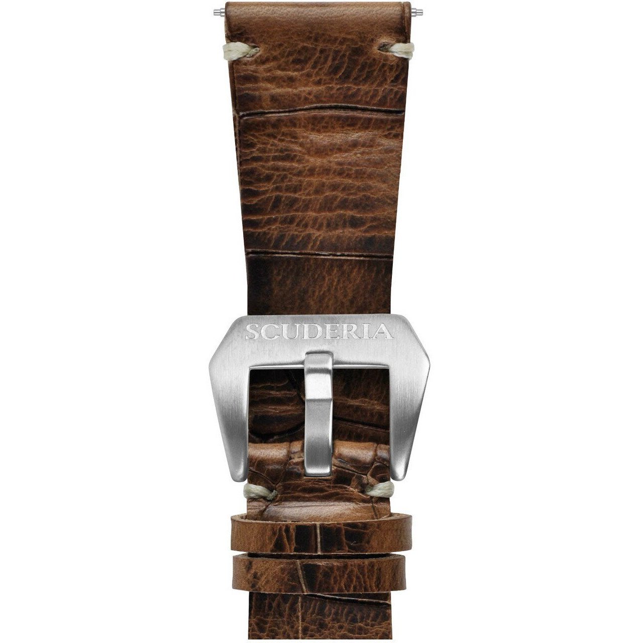 CT Scuderia 26mm Croc Print Waxed Brown Leather Strap