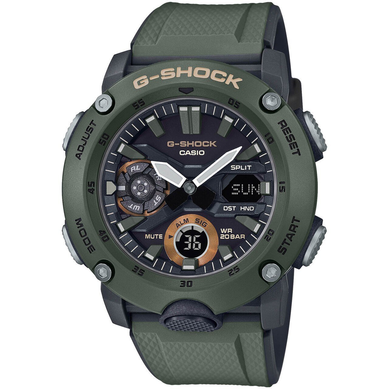 G-Shock GA2000 Carbon Core Ana-Digi Olive
