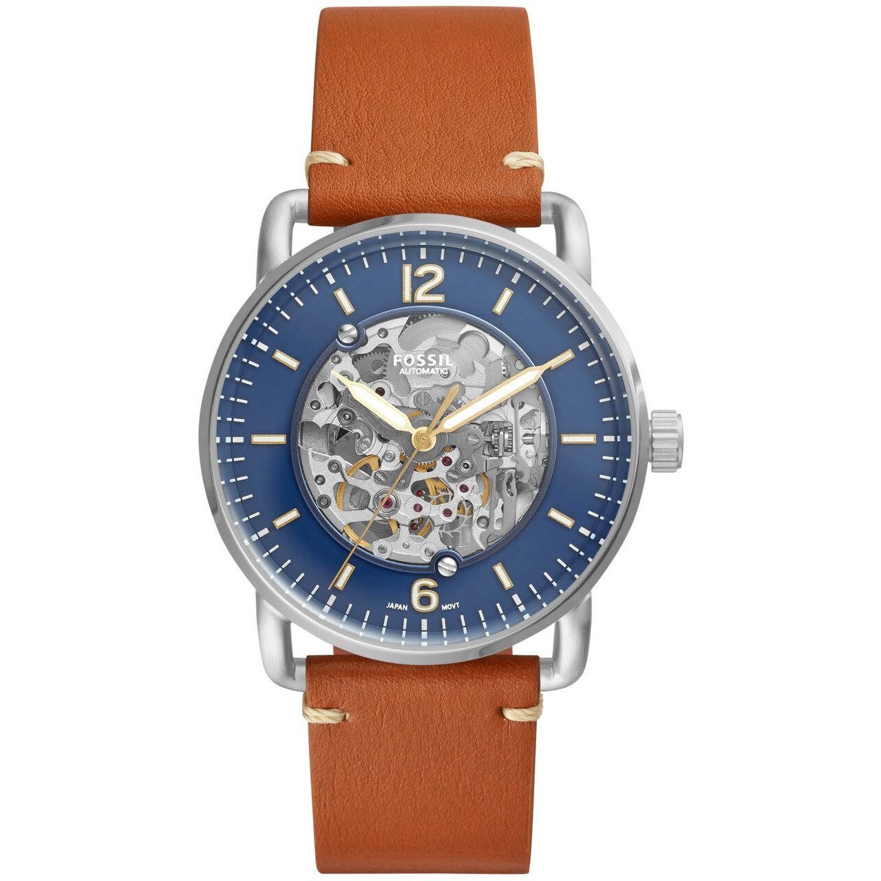 Fossil ME3159 Commuter Automatic Blue Tan Leather