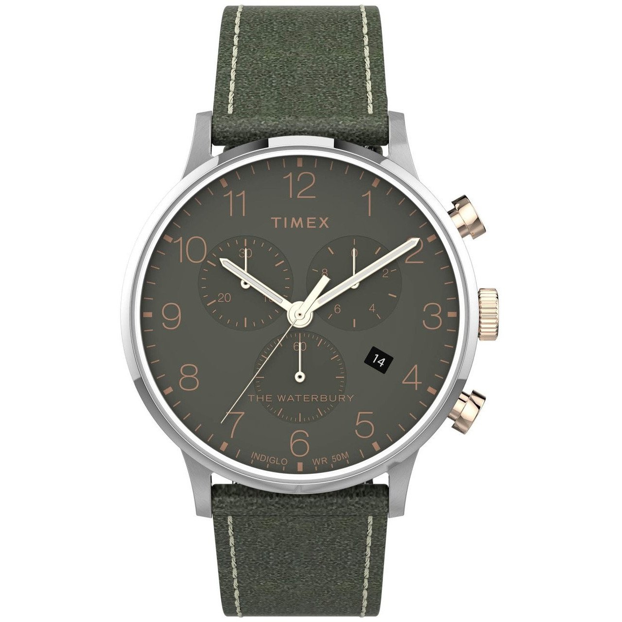 Timex Waterbury Classic Chronograph 40mm Silver Green