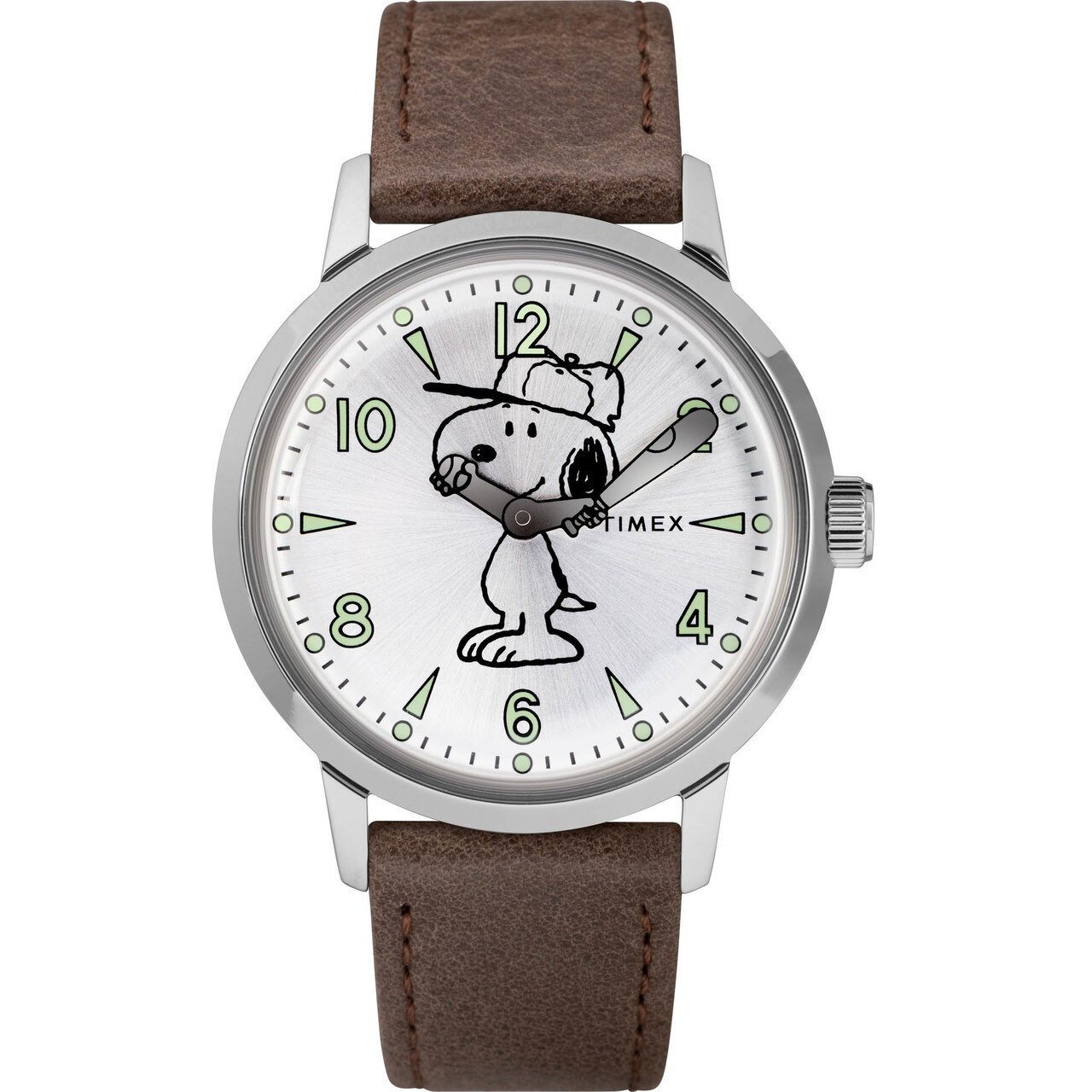 Timex Welton Snoopy Silver Brown