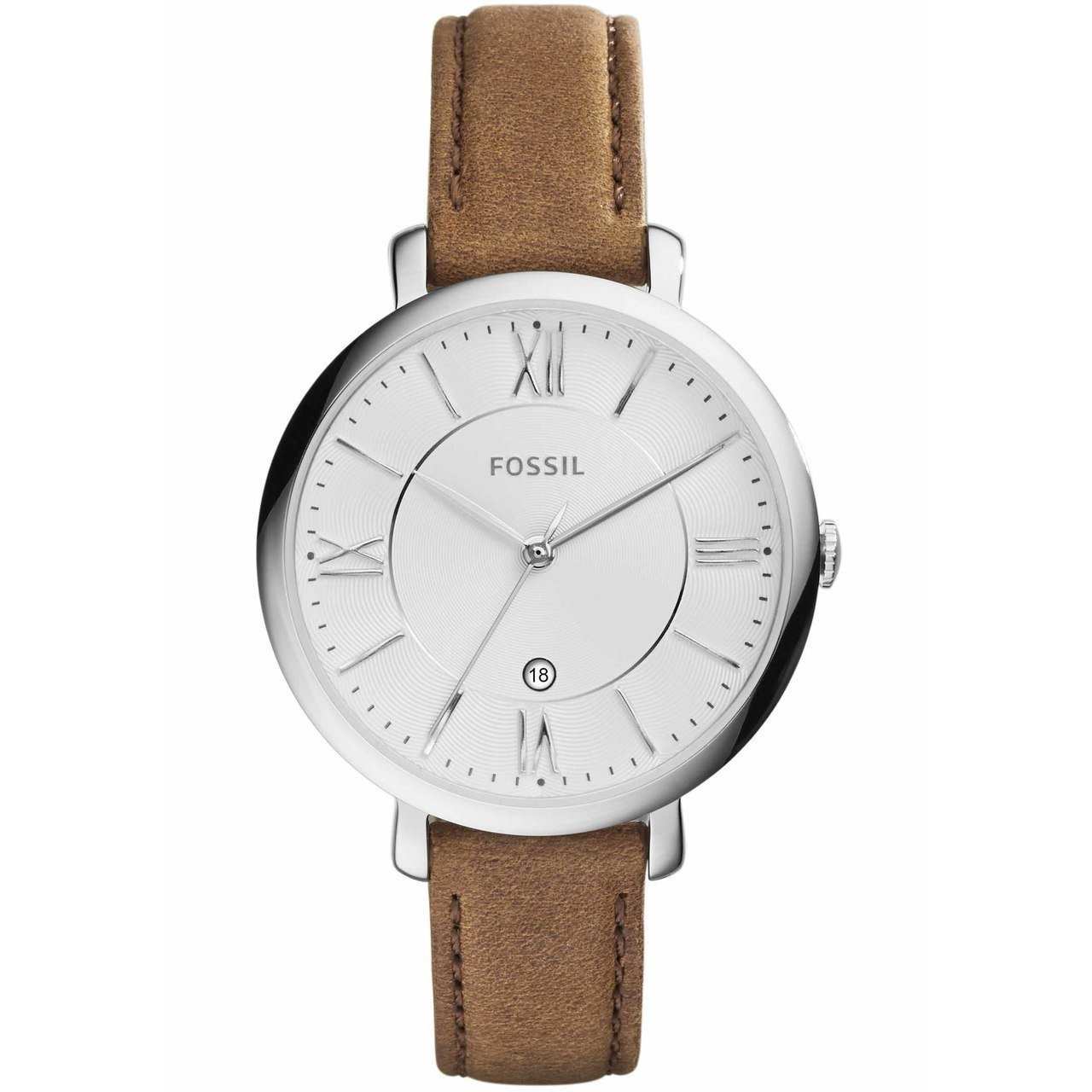 Fossil Jacqueline Silver Brown Leather