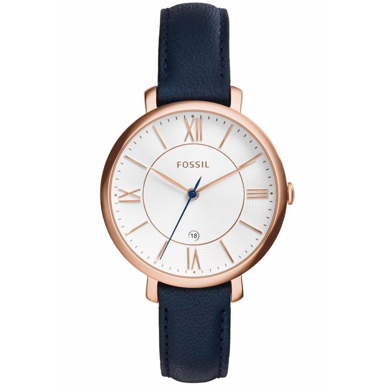 Fossil Jacqueline Rose Gold Navy Leather
