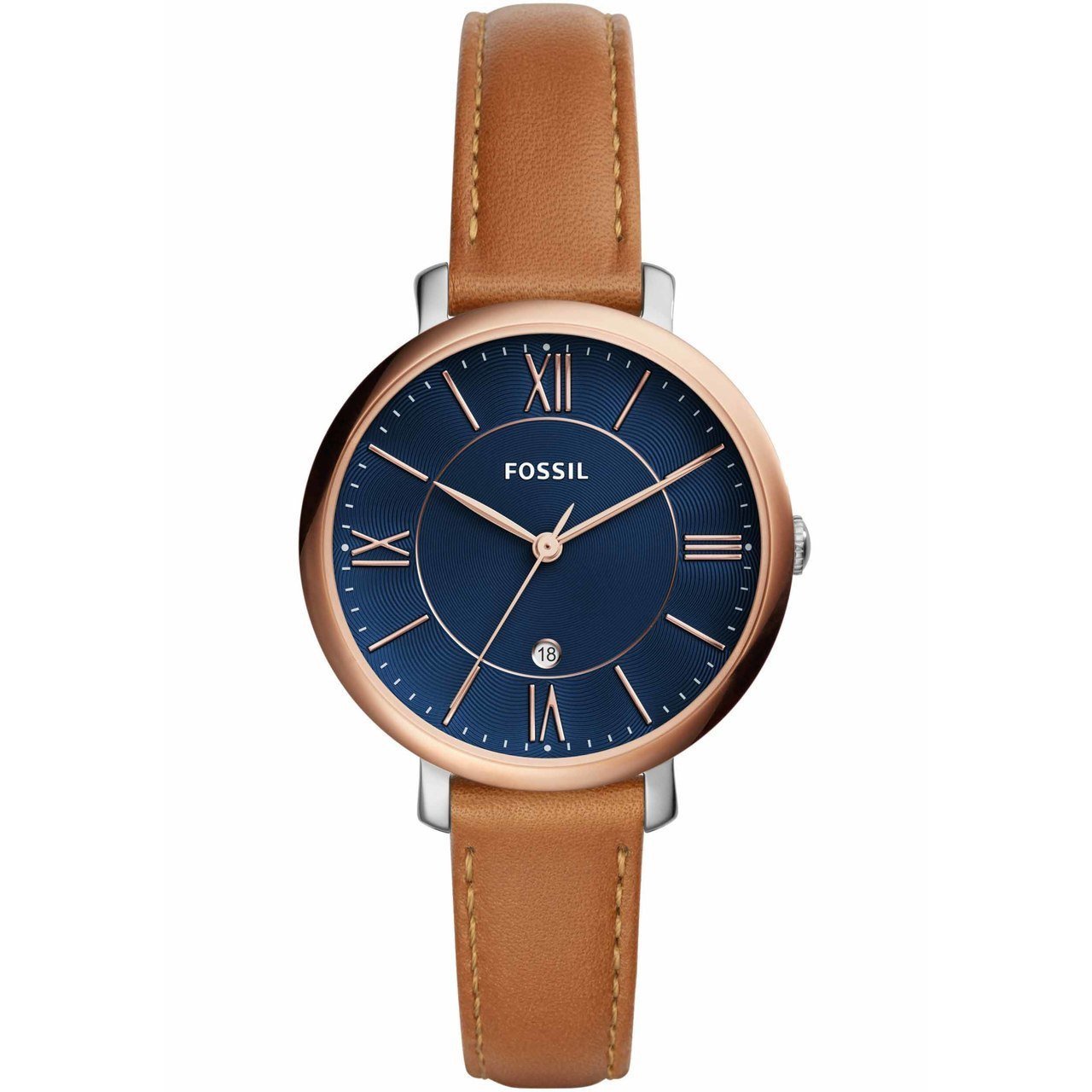 Fossil Jacqueline Navy Tan Leather