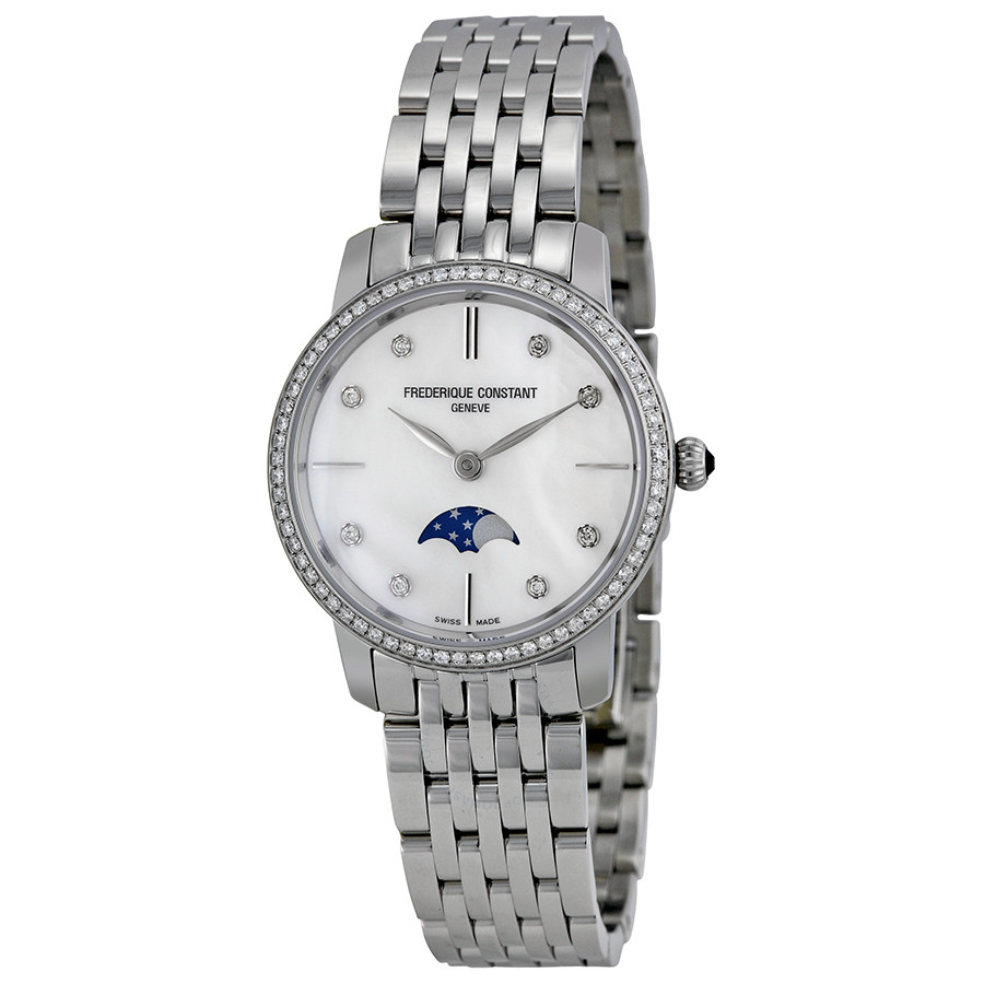 Slimline Moonphase Mother of Pearl Diamond Dial