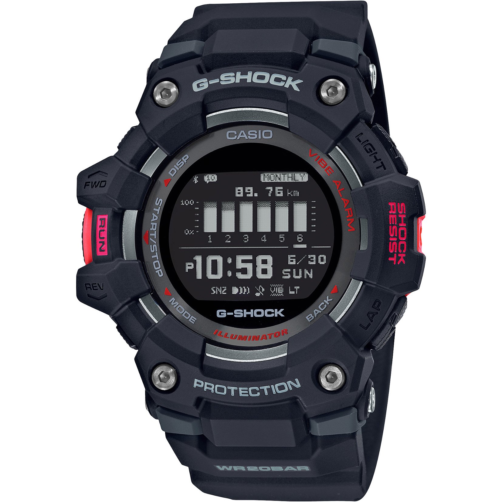 G-Shock G-Squad Step Tracker Connected GBD100-1 Black Red