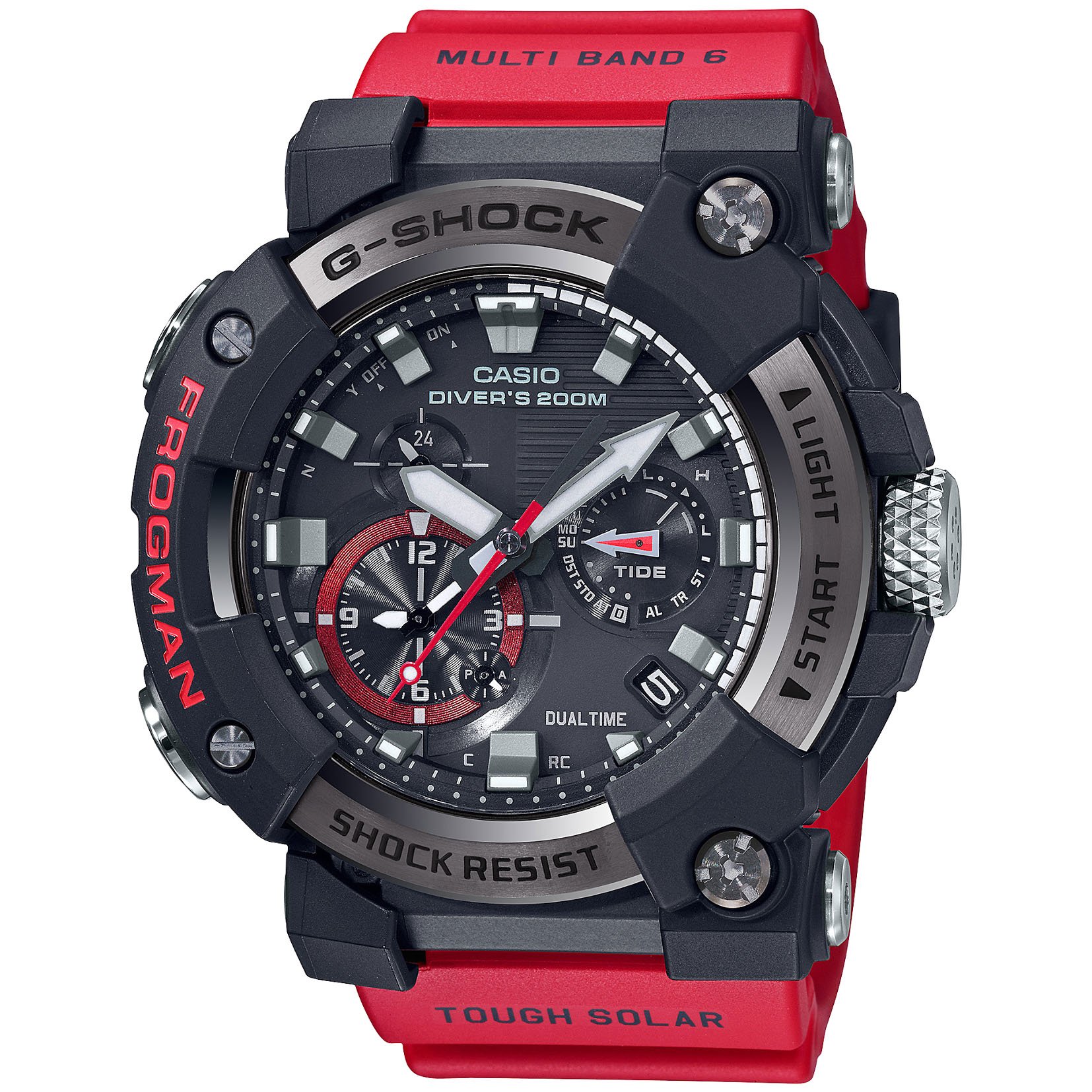 G-Shock Master-G Frogman Connected GWFA1000-1A4 Tide Solar Red