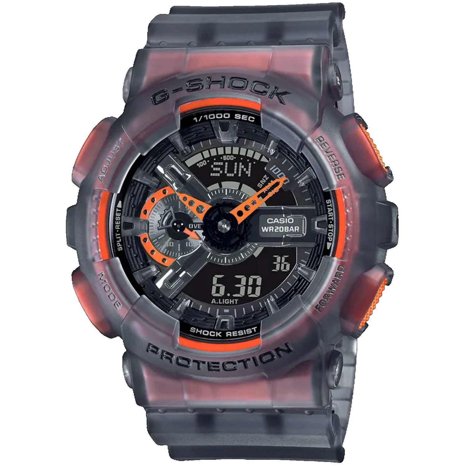 G-Shock GA110LS Transparent Gray Orange