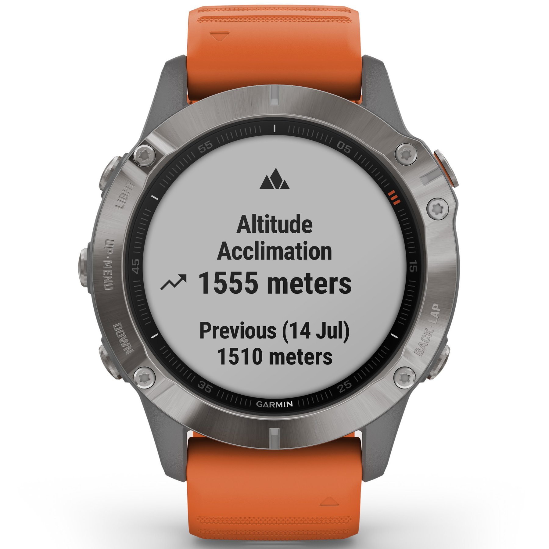 Garmin GPS Smartwatch fenix 6 Pro Sapphire Ti Orange
