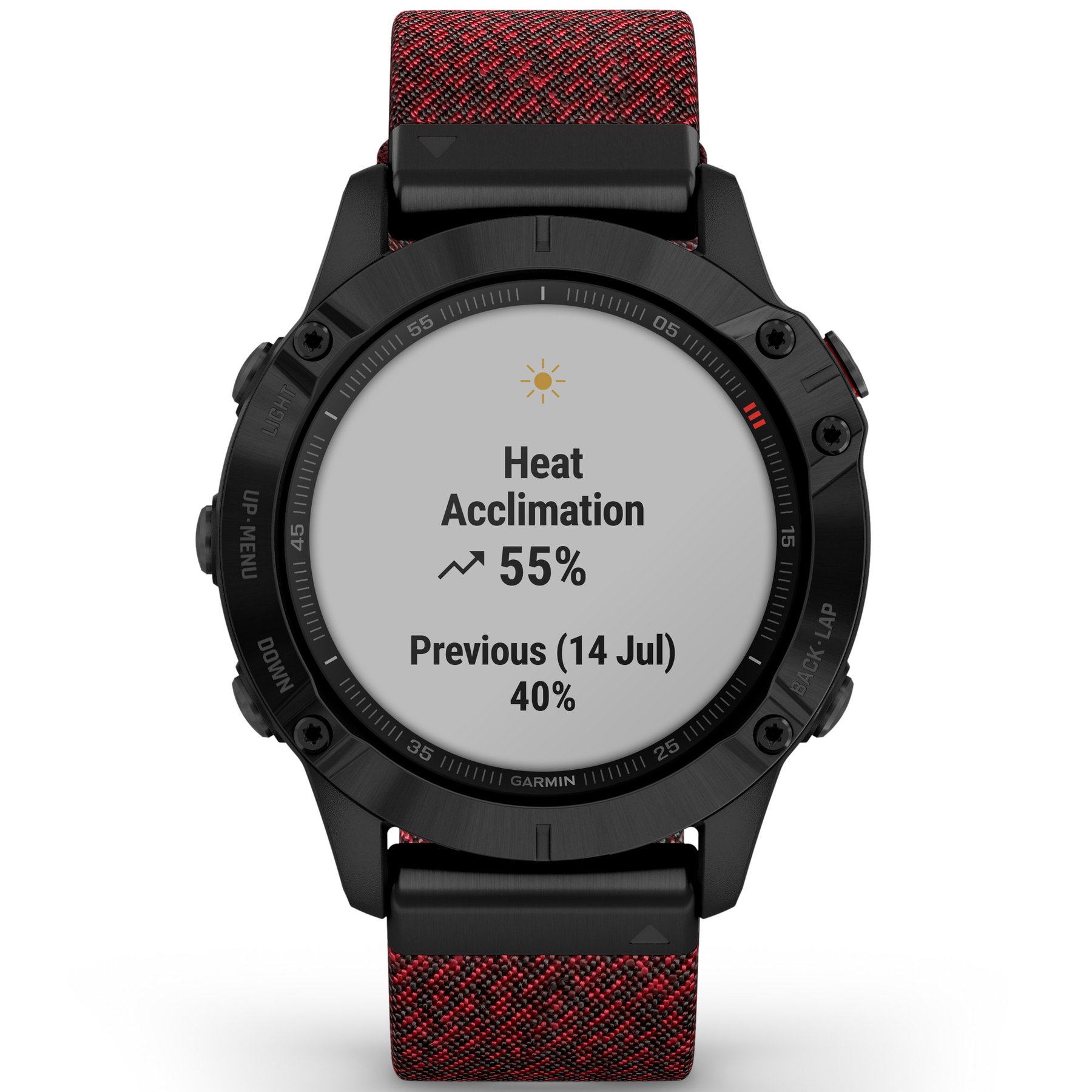 Garmin GPS Smartwatch fenix 6 Pro Sapphire Black Red