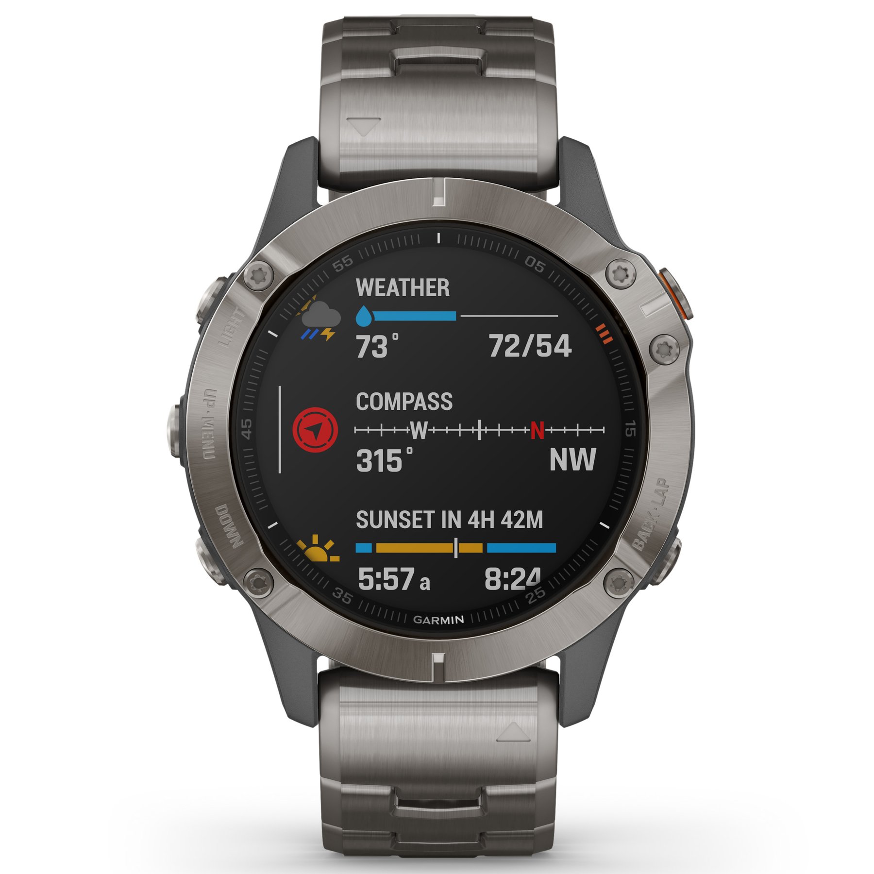 Garmin GPS Smartwatch fenix 6 Pro Sapphire Titanium