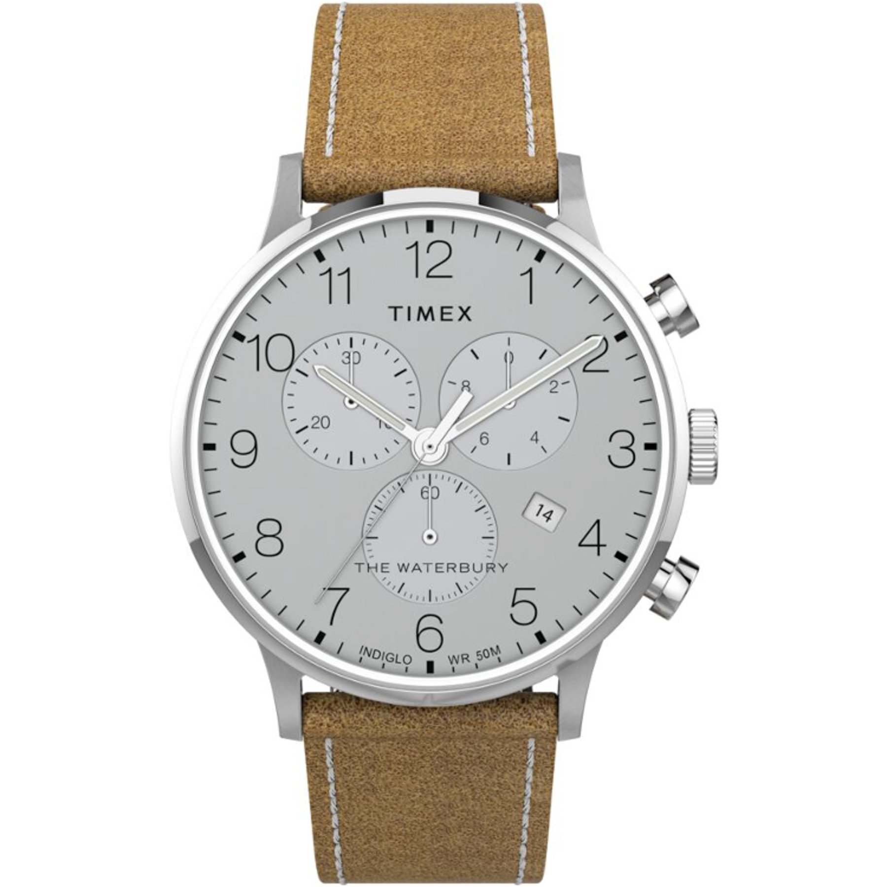 Timex Waterbury Classic Chronograph 40mm Tan Silver