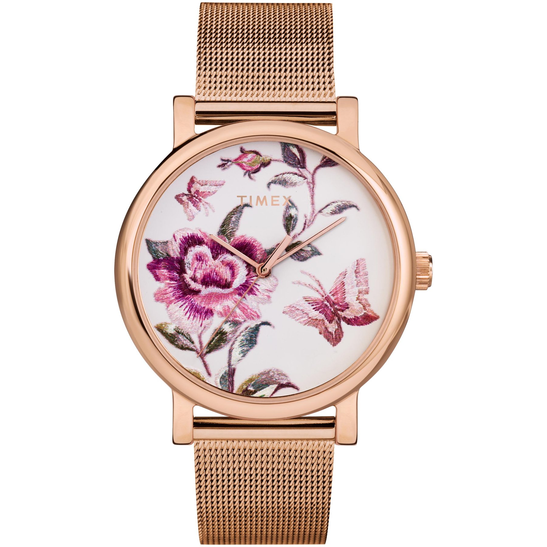 Timex Full Bloom 38mm Floral Rose Gold Pink